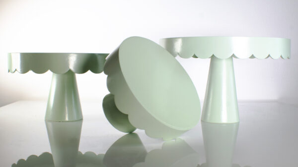 WAVES GREEN CAKE STAND