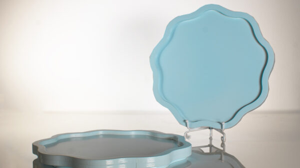 WAVES BLUE ROUND TRAY