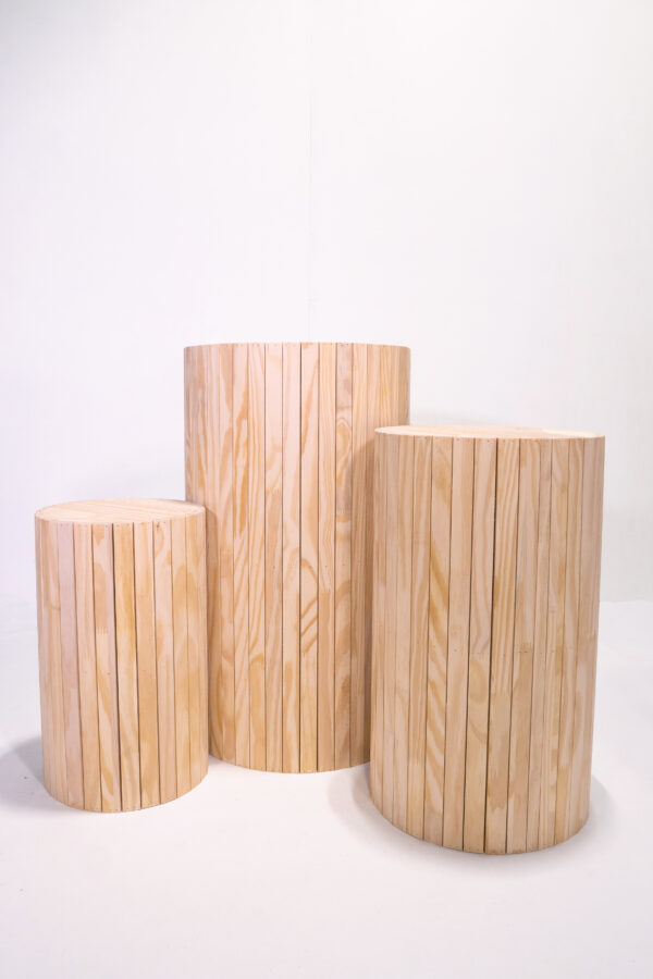 RIPPLE WOOD PEDESTAL SET