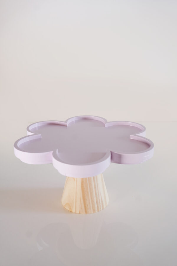 DAISY WOOD AND LILAC CAKE STAND - Image 2