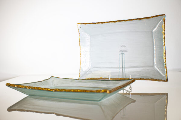 GOLDEN GLASS RECTANGULAR TRAY