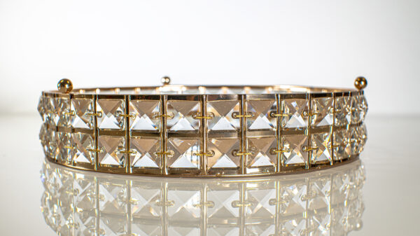 SMALL ROUND GOLD CAKE STAND - Image 2