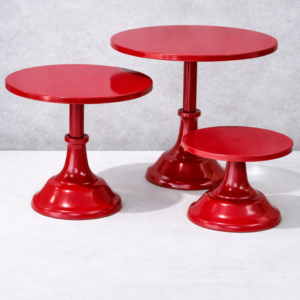 ROUND PEDESTAL CAKE STAND RED