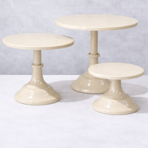 ROUND PEDESTAL CAKE STAND BEIGE